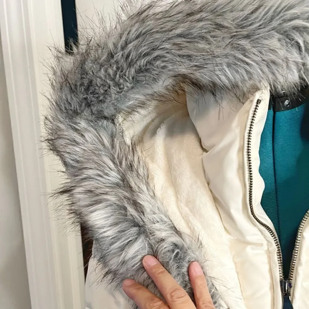 Bar III Quilted Puffer Faux Fur Hooded Belted Lined Pocket Parka Coat - Picture 8 of 16